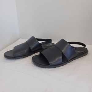 Sorel Ella ll Slingback sandals black leather open toe sz 10